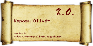 Kaposy Olivér névjegykártya