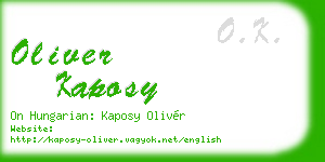 oliver kaposy business card